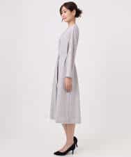 FUEDD03230 MK MICHEL KLEIN(MK ミッシェルクラン) サテンジョーゼット プリーツワンピース/洗える ライトグレー