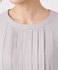 FUEDD03230 MK MICHEL KLEIN(MK ミッシェルクラン) サテンジョーゼット プリーツワンピース/洗える ライトグレー