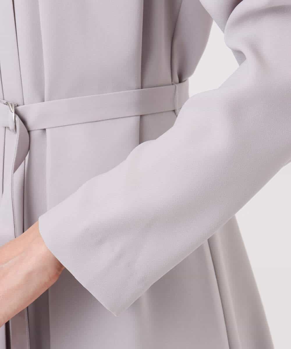 FUEDD03230 MK MICHEL KLEIN(MK ミッシェルクラン) サテンジョーゼット プリーツワンピース/洗える ライトグレー