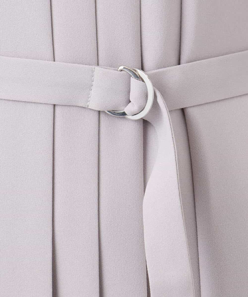 FUEDD03230 MK MICHEL KLEIN(MK ミッシェルクラン) サテンジョーゼット プリーツワンピース/洗える ライトグレー