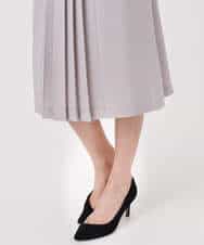 FUEDD03230 MK MICHEL KLEIN(MK ミッシェルクラン) サテンジョーゼット プリーツワンピース/洗える ライトグレー