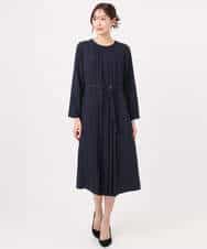 FUEDD03230 MK MICHEL KLEIN(MK ミッシェルクラン) サテンジョーゼット プリーツワンピース/洗える ライトグレー