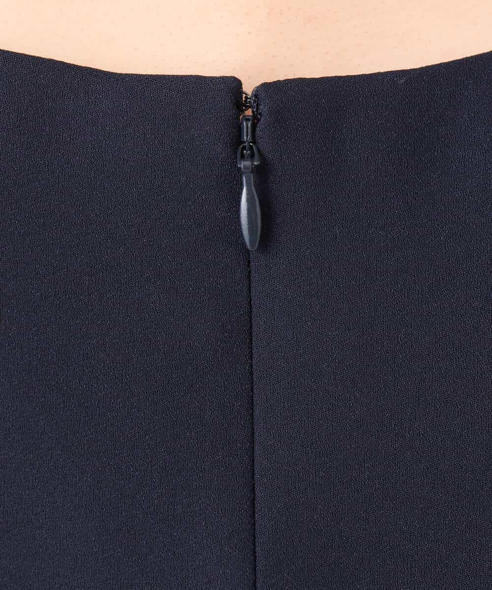 FUEDD04230 MK MICHEL KLEIN(MK ミッシェルクラン) サテンジョーゼット サイドベルトワンピース/洗える ネイビー