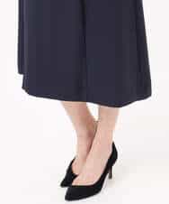 FUEDD04230 MK MICHEL KLEIN(MK ミッシェルクラン) サテンジョーゼット サイドベルトワンピース/洗える ネイビー