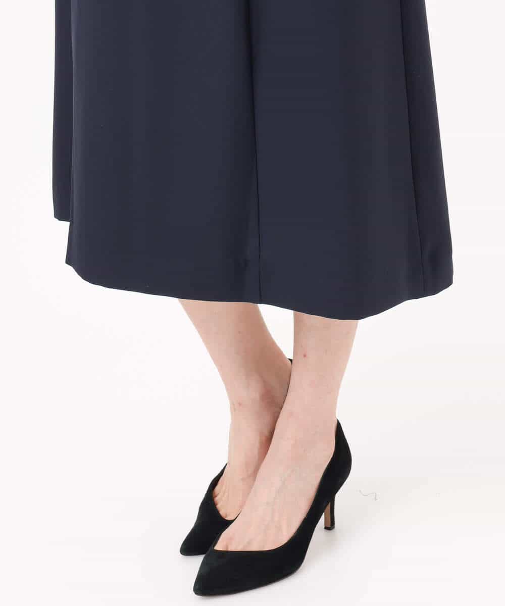 FUEDD04230 MK MICHEL KLEIN(MK ミッシェルクラン) サテンジョーゼット サイドベルトワンピース/洗える ネイビー