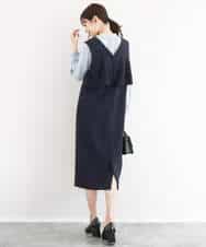 FUEFD01230 MK MICHEL KLEIN(MK ミッシェルクラン) バックフリルデザイン ジャンパースカート/洗える ネイビー