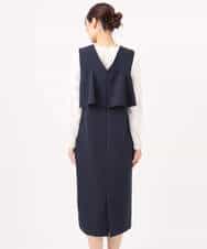 FUEFD01230 MK MICHEL KLEIN(MK ミッシェルクラン) バックフリルデザイン ジャンパースカート/洗える ネイビー