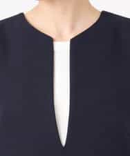 FUEFD01230 MK MICHEL KLEIN(MK ミッシェルクラン) バックフリルデザイン ジャンパースカート/洗える ネイビー