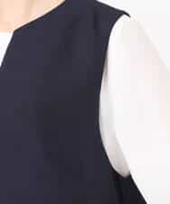 FUEFD01230 MK MICHEL KLEIN(MK ミッシェルクラン) バックフリルデザイン ジャンパースカート/洗える ネイビー