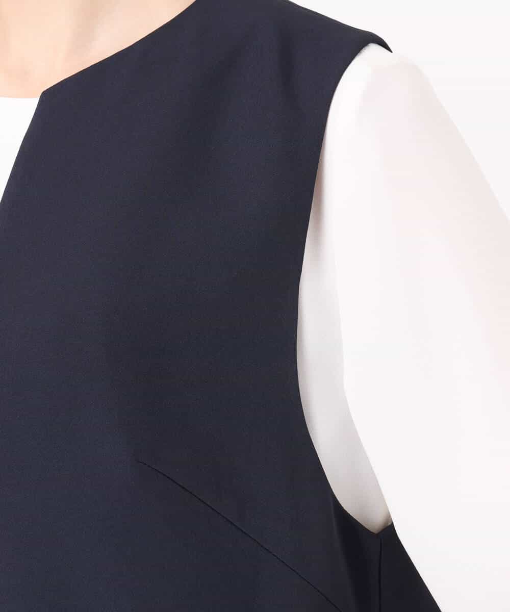 FUEFD01230 MK MICHEL KLEIN(MK ミッシェルクラン) バックフリルデザイン ジャンパースカート/洗える ネイビー