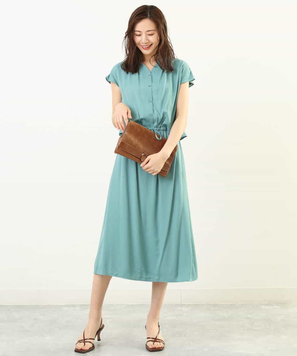 フロント釦リネンライクワンピース 洗える ワンピース Mk Michel Klein Mk ミッシェルクラン イトキンオンラインストア