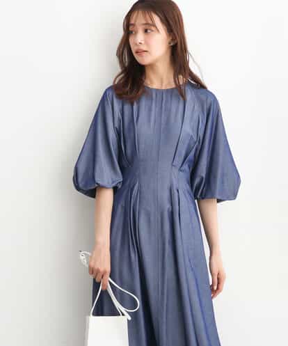 FUEJS02180 MK MICHEL KLEIN バルーンスリーブワンピース/WEB限定/洗える