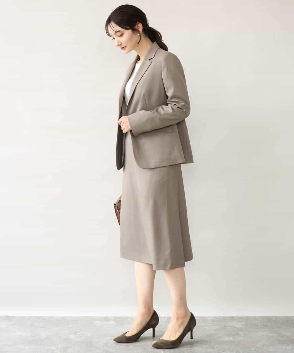 FUHAG30160 MK MICHEL KLEIN(MK ミッシェルクラン) [セットアップ対応/洗える]イージーツイル フレアスカート ブラック