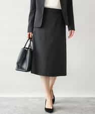 FUHAG30160 MK MICHEL KLEIN(MK ミッシェルクラン) [セットアップ対応/洗える]イージーツイル フレアスカート ブラック