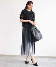 FUHGD02150 MK MICHEL KLEIN(MK ミッシェルクラン) [洗える]グラデーションデザインニットプリーツスカート ブルー