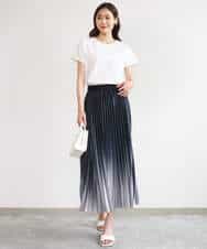 FUHGD02150 MK MICHEL KLEIN(MK ミッシェルクラン) [洗える]グラデーションデザインニットプリーツスカート ブルー