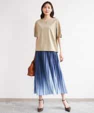 FUHGD02150 MK MICHEL KLEIN(MK ミッシェルクラン) [洗える]グラデーションデザインニットプリーツスカート ブルー