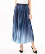 FUHGD02150 MK MICHEL KLEIN(MK ミッシェルクラン) [洗える]グラデーションデザインニットプリーツスカート ブルー