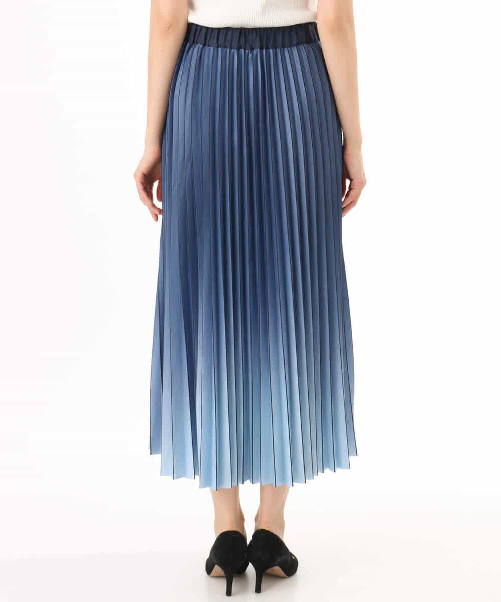 FUHGD02150 MK MICHEL KLEIN(MK ミッシェルクラン) [洗える]グラデーションデザインニットプリーツスカート ブルー
