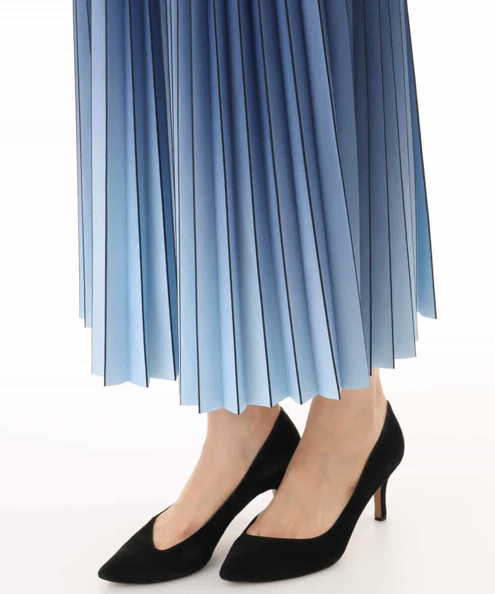 FUHGD02150 MK MICHEL KLEIN(MK ミッシェルクラン) [洗える]グラデーションデザインニットプリーツスカート ブルー