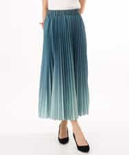 FUHGD02150 MK MICHEL KLEIN(MK ミッシェルクラン) [洗える]グラデーションデザインニットプリーツスカート ブルー