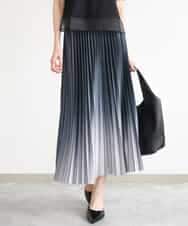 FUHGD02150 MK MICHEL KLEIN(MK ミッシェルクラン) [洗える]グラデーションデザインニットプリーツスカート ブラック