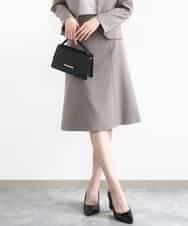 FUHJA01140 MK MICHEL KLEIN(MK ミッシェルクラン) メランジ調セミフレアースカート/セットアップ対応/洗える ベージュ