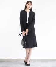 FUHJA01140 MK MICHEL KLEIN(MK ミッシェルクラン) メランジ調セミフレアースカート/セットアップ対応/洗える ベージュ
