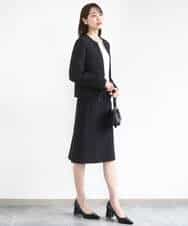 FUHJA01140 MK MICHEL KLEIN(MK ミッシェルクラン) メランジ調セミフレアースカート/セットアップ対応/洗える ベージュ