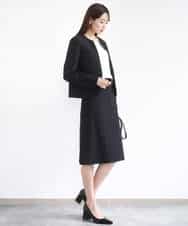 FUHJA01140 MK MICHEL KLEIN(MK ミッシェルクラン) メランジ調セミフレアースカート/セットアップ対応/洗える ベージュ