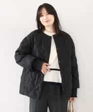 FUJAD50300 MK MICHEL KLEIN(MK ミッシェルクラン) ノーカラーミドル丈ダウンコート アイボリー