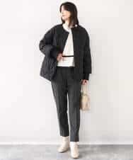 FUJAD50300 MK MICHEL KLEIN(MK ミッシェルクラン) ノーカラーミドル丈ダウンコート アイボリー