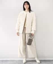 FUJAD50300 MK MICHEL KLEIN(MK ミッシェルクラン) ノーカラーミドル丈ダウンコート アイボリー