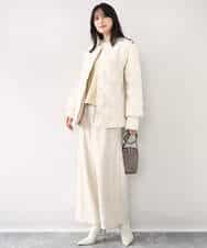 FUJAD50300 MK MICHEL KLEIN(MK ミッシェルクラン) ノーカラーミドル丈ダウンコート アイボリー