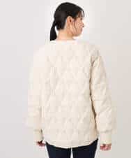 FUJAD50300 MK MICHEL KLEIN(MK ミッシェルクラン) ノーカラーミドル丈ダウンコート アイボリー