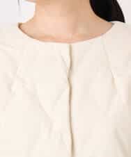 FUJAD50300 MK MICHEL KLEIN(MK ミッシェルクラン) ノーカラーミドル丈ダウンコート アイボリー