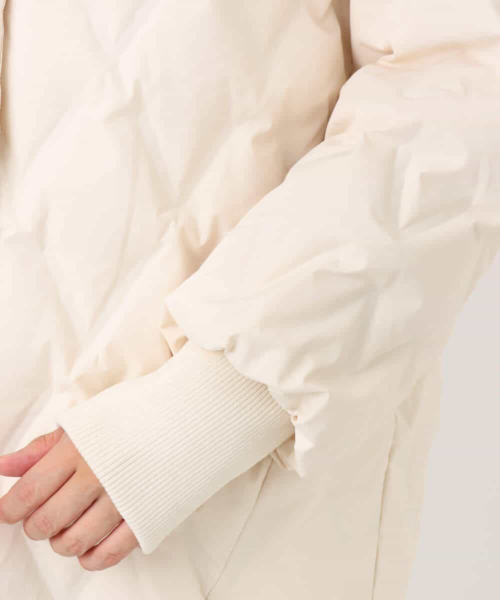 FUJAD50300 MK MICHEL KLEIN(MK ミッシェルクラン) ノーカラーミドル丈ダウンコート アイボリー