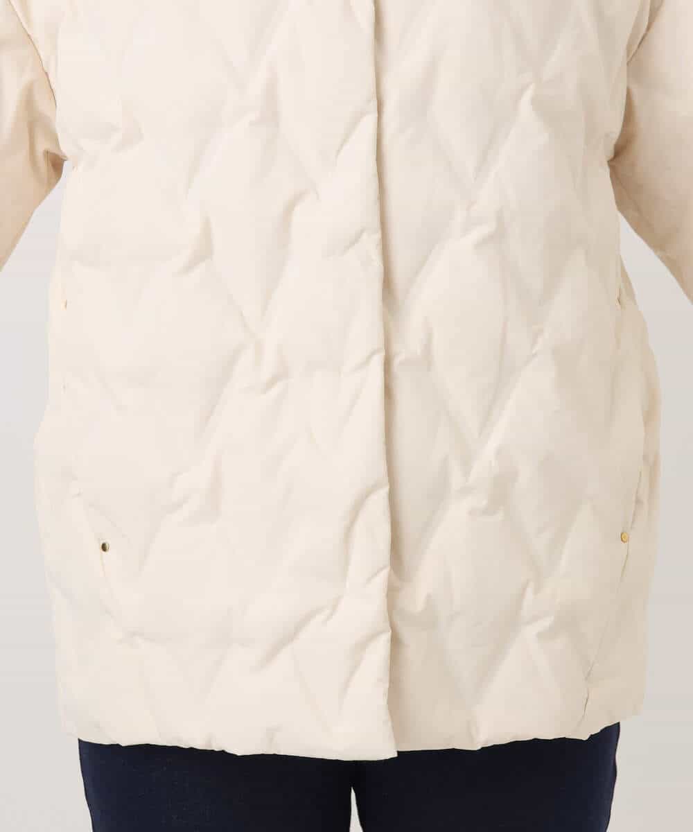 FUJAD50300 MK MICHEL KLEIN(MK ミッシェルクラン) ノーカラーミドル丈ダウンコート アイボリー