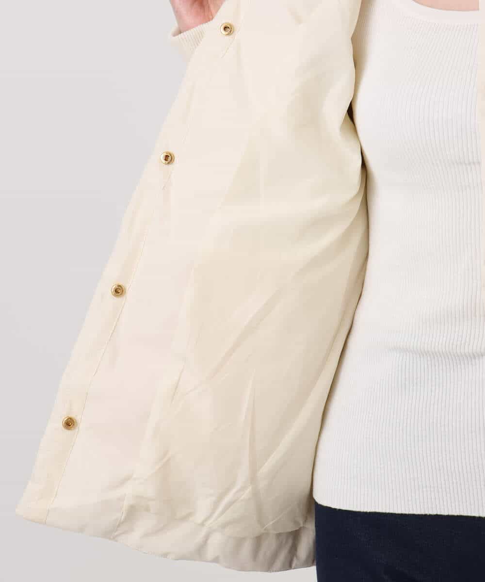 FUJAD50300 MK MICHEL KLEIN(MK ミッシェルクラン) ノーカラーミドル丈ダウンコート アイボリー