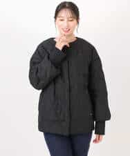 FUJAD50300 MK MICHEL KLEIN(MK ミッシェルクラン) ノーカラーミドル丈ダウンコート アイボリー