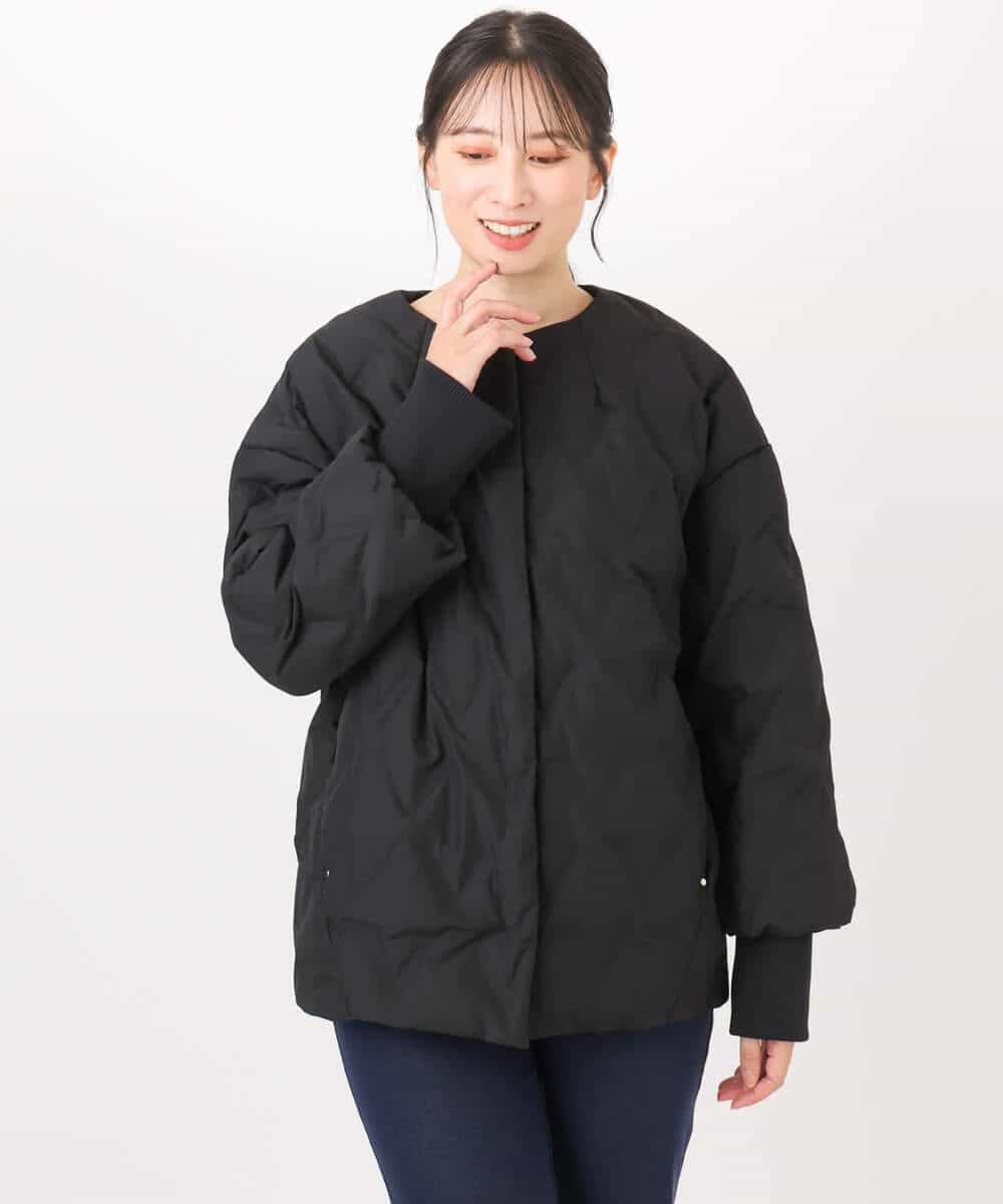 FUJAD50300 MK MICHEL KLEIN(MK ミッシェルクラン) ノーカラーミドル丈ダウンコート アイボリー