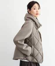 FUJAG10270 MK MICHEL KLEIN(MK ミッシェルクラン) カットボンディング中綿ブルゾン モカ