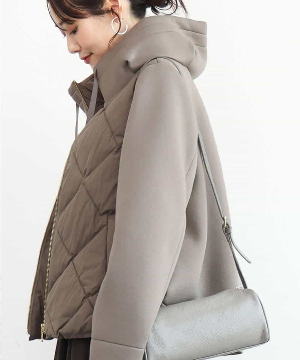 FUJAG10270 MK MICHEL KLEIN(MK ミッシェルクラン) カットボンディング中綿ブルゾン ブラック