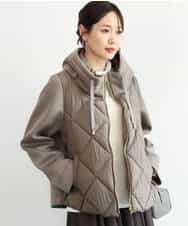 FUJAG10270 MK MICHEL KLEIN(MK ミッシェルクラン) カットボンディング中綿ブルゾン ブラック