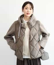 FUJAG10270 MK MICHEL KLEIN(MK ミッシェルクラン) カットボンディング中綿ブルゾン ブラック