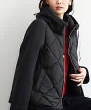 FUJAG10270 MK MICHEL KLEIN(MK ミッシェルクラン) カットボンディング中綿ブルゾン ブラック