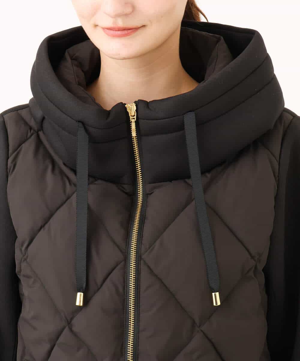 FUJAG10270 MK MICHEL KLEIN(MK ミッシェルクラン) カットボンディング中綿ブルゾン ブラック