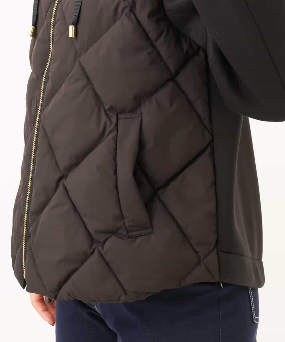 FUJAG10270 MK MICHEL KLEIN(MK ミッシェルクラン) カットボンディング中綿ブルゾン ブラック