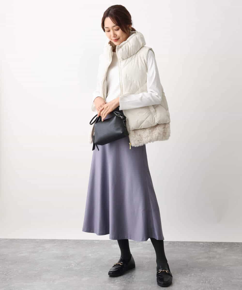 FUJAV01250 MK MICHEL KLEIN(MK ミッシェルクラン) キルティング中綿ベスト アイボリー