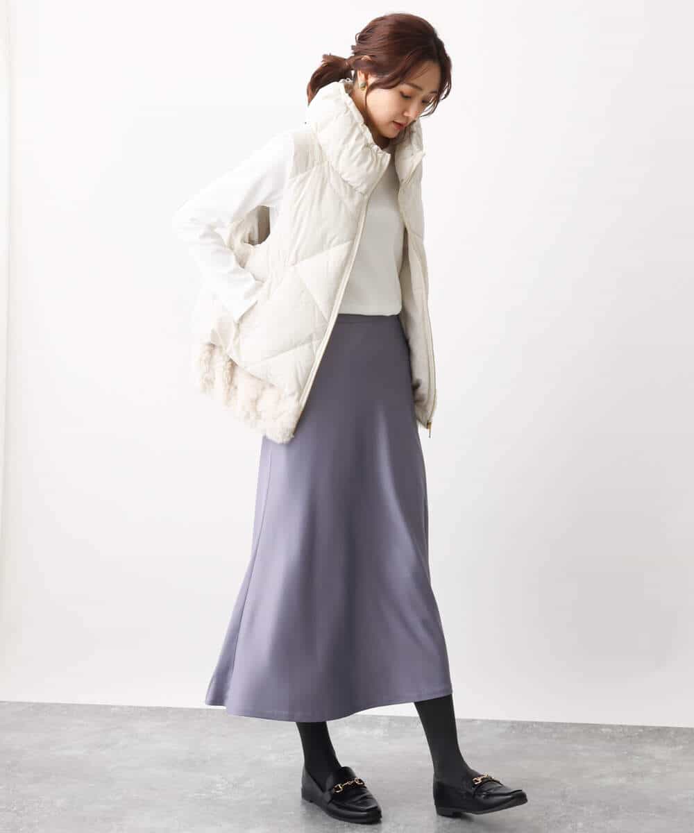 FUJAV01250 MK MICHEL KLEIN(MK ミッシェルクラン) キルティング中綿ベスト アイボリー
